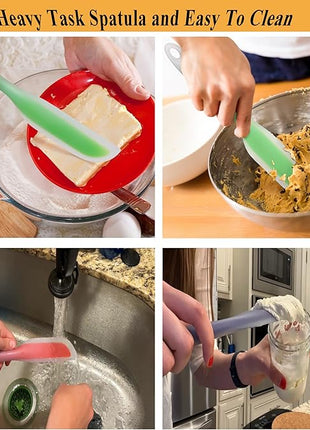 Nonstick Silicone Knife Shaped Flexible Kitchen Spatula Scraper Turner,Kitchen Cooking Utensils With Nylon Core (Purple(Set of 2))