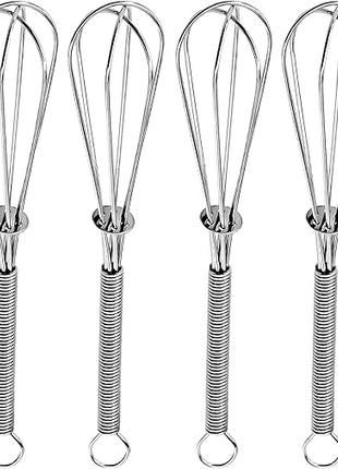 Anaeat 6 Pack Small Wire Whisks, Portable Stainless Steel Kitchen Tiny Whisk & Egg Beater with Thick Wire - Sturdy Mini Mixing Balloon for Cooking, Blending, Whiping, Beating and Stirring (6")