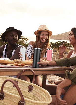 HASLE OUTFITTERS 20 oz Skinny Tumblers Bulk Set, Stainless Steel Insulated Slim Tumblers with Lids, Reusable Double Wall Travel Coffee Mugs, Durable Powder Coated Travel Water Cups(Red, 4)