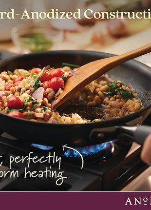 Anolon Advanced Home Hard-Anodized Nonstick Skillets (2 Piece Set- 10.25-Inch & 12.75-Inch, Moonstone)