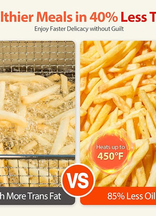 Air Fryer, Beelicious 8-in-1 Smart Compact 4QT Air Fryers with Viewing Window, Shake Reminder, 450°F Digital Airfryer with Flavor-Lock Tech, Dishwasher-Safe & Nonstick, Fit for 1-3 People, Black