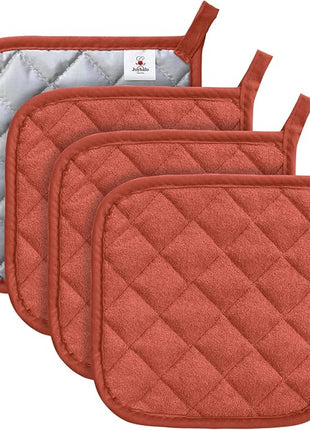 Joyhalo 4 Pack Pot Holders for Kitchen,Cotton Oven Holder with Great Heat Resistance,Non Slip Hot Pads for Kitchen Clearance,Spice