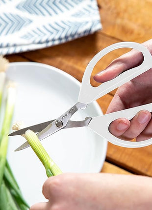 Joyce Chen Original Unlimited Kitchen Scissors All Purpose Kitchen Shears With Comfortable Handles, White, 2 Pack