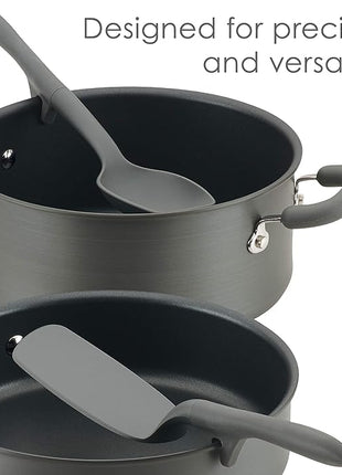 Rachael Ray Tools and Gadgets Lazy Crush & Chop, Flexi Turner, and Scraping Spoon Set / Cooking Utensils - 3 Piece, Gray