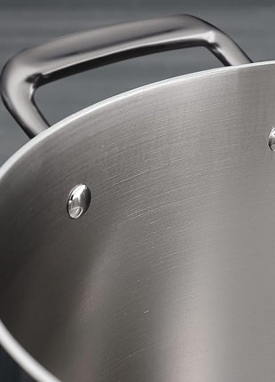 Tramontina Tri-Ply Clad Stainless Steel 6-Quart Braiser Pan with Glass Lid, Induction-Ready, Dishwasher-Safe, NSF-Certified