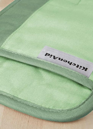 KitchenAid Beacon Two-Tone Non-Slip Pot Holder Set, Pistachio/Graphite Green, 7"x10", 2 Piece
