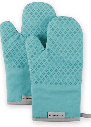 KitchenAid Asteroid Oven Mitt Set, 7"x12.5", Aqua Sky, 2 Piece