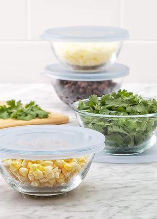 OXO 11205500 Good Grips 8-Piece Glass Prep Bowl Set, One Size, Clear