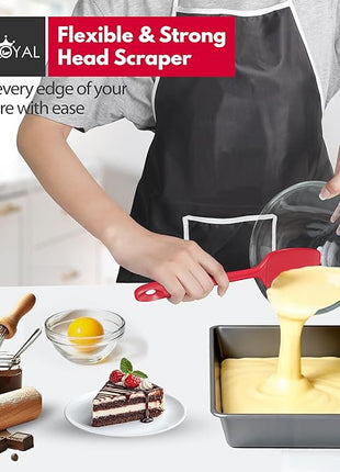 Silicone Spatula Set - 4-Piece Rubber Spatulas Silicone Heat Resistant 600°F for Everyday Task - Seamless Design Kitchen Spatulas for Nonstick Cookware - Red