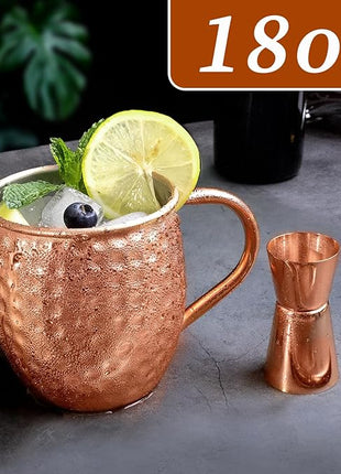 LINALL Moscow Mule Copper Mugs- Set of 12 Copper Plated Stainless Steel Mug 18oz, for Chilled Drinks (12 pcs)