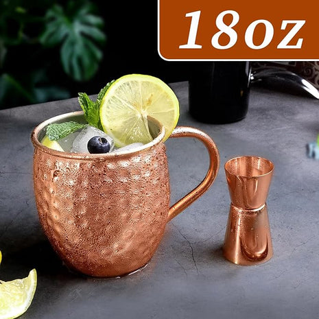 LINALL Moscow Mule Copper Mugs- Set of 12 Copper Plated Stainless Steel Mug 18oz, for Chilled Drinks (12 pcs)