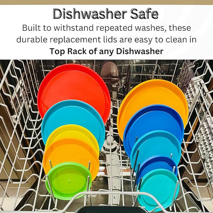 1, 2, 4 & 7 Cup Red, Spring Green, Purple, Pink Replacement Lids/Covers for Pyrex, Anchor Hocking & KlareWare Storage Bowls *Lids Only Glass Container Not Included* (8 Pack *Two of Each Size*)