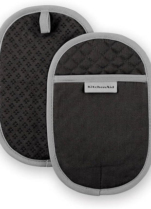KitchenAid Asteroid Pot Holder 2-Pack Set, Black, 6.5"x10"