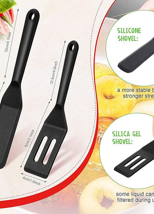 2 Pieces Brownie Spatula Set Mini Silicone Spatula Serving Slotted Spatula Kitchen Utensil for Cutting Brownies Cookies Flip Eggs(Red)