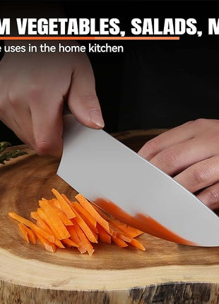 TUO Rocker Knife, 7 inch Salad Chopper Chef Knife for Herb Rocking and Veggie Chopping, Vegetable Cleaver in High Carbon Steel with Ergonomic Handle - Fiery Phoenix Series