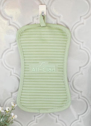 All-Clad Premium Pot Holder & Heating Pad, (2-Pack) Heat Resistant to 500 Degrees, 100% Cotton 10"x6.25" for Kitchen and Barbeque, Fennel