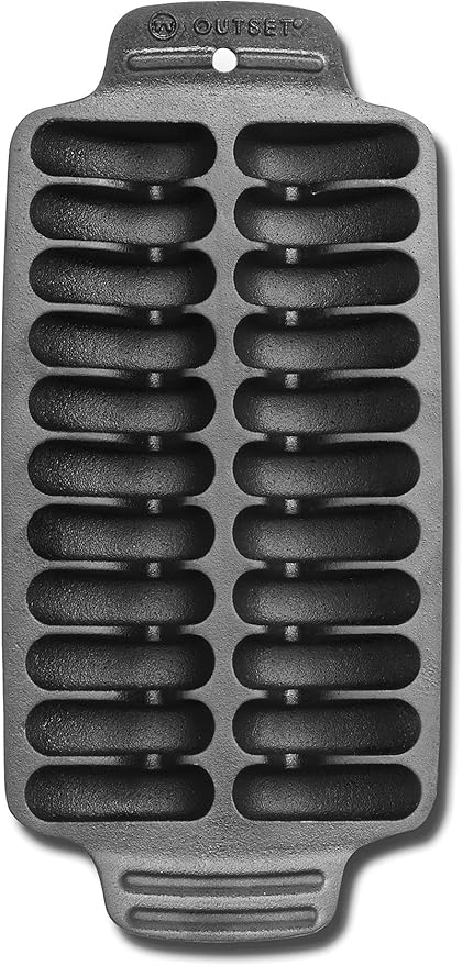 Outset 76375 Shrimp Cast Iron Grill and Serving Pan , Black