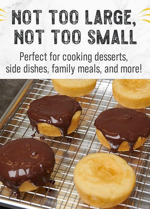 Checkered Chef Cooling Rack for Cooking and Baking - 10" x 15" Set of 2 Stainless Steel, Oven Safe Grid Wire Cookie Cooling Racks