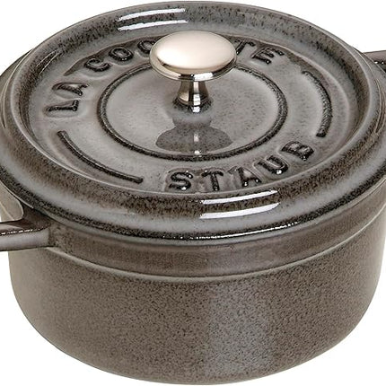 staub La Cocotte Round 40500-106 Mini Pico Cocotte Round Gray 40500-106 Small Two-Handed Cast Enameled Pot