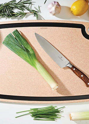 Epicurean Gourmet Series Cutting Board with Juice Groove, 19.5-Inch by 15-Inch, Natural/Slate