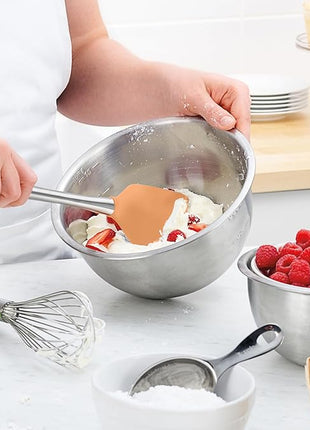 Tovolo Flex-Core Stainless Steel Handled Spatula Heat-Resistant & BPA-Free Silicone Turner Head, Cast Iron & Non-Stick Cookware, Dishwasher-Safe, Apricot