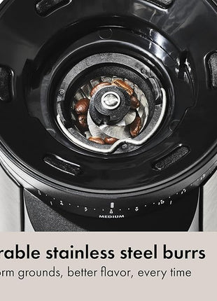 OXO Brew Conical Burr Coffee Grinder - Silver, Stainless Steel Burrs, One-Touch Automatic Smart Grind