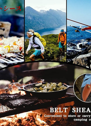 Original Huusk Knife Japan Kitchen Boning Chef Husk Knife for Everyday Use, Camping and BBQ - Premium Black Titanium Coated Blade with Sheath & Gift Box