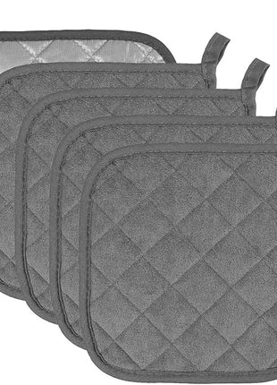 Pot Holders Cotton Made Machine Washable Heat Resistant Potholder, Pot Holder, Hot Pads, Trivet for Cooking and Baking (5, Dark Grey)
