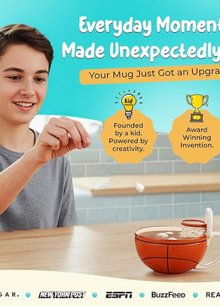 MAX'IS Creations The Mug with a Hoop Basketball Mugs Novelty Coffee Mugs Hot Chocolate Mug Coach Sports Basketball Gifts for Boys 8-12 Accessories Stuff, Funny Christmas Gifts for Kids Family, 16oz