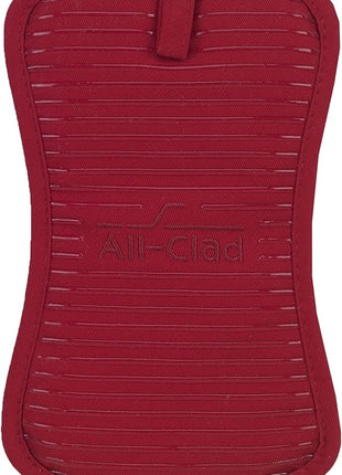 All-Clad Premium Pot Holder & Heating Pad, (1-Pack) Heat Resistant to 500 Degrees, 100% Cotton 10"x6.25" for Kitchen and Barbeque, Chili Red
