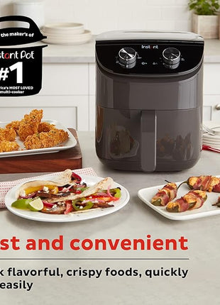 Instant Pot Essentials 4QT Air Fryer with EvenCrisp Technology that Crisps and Reheats, Easily Adjust Time & Temperature For Quick Meals, 100+ In-App Recipes, from the Makers of Instant Pot, Black