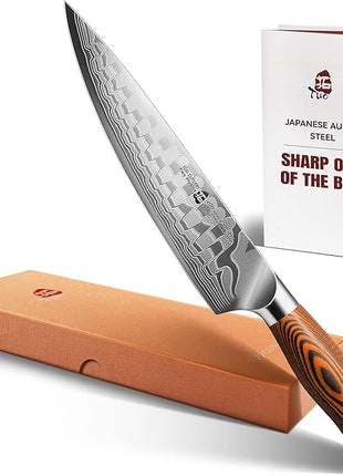 TUO 8" Chef Knife in Japanese Steel AUS-10, 67 Layers Damascus Kitchen Knife, High Carbon Steel Blade with Dragon Pattern & Pakkawood Handle
