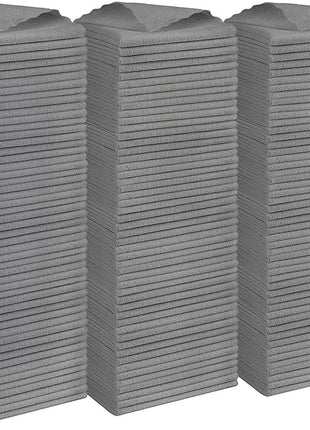 Orighty Grey Microfiber Cleaning Cloth, 150 Pack Highly Absorbent Cleaning Supplies, Lint Free Kitchen Towels Cleaning Rags, Microfiber Towels for Cars, House, Window, 12x12 inch