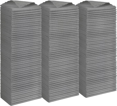 Orighty Grey Microfiber Cleaning Cloth, 150 Pack Highly Absorbent Cleaning Supplies, Lint Free Kitchen Towels Cleaning Rags, Microfiber Towels for Cars, House, Window, 12x12 inch