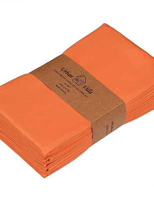 Urban Villa Kitchen Towels Premium Quality Solid Satin Weave Ultra Soft 100% Cotton Dish Towels (Size: 20X30 Inches) Coral Color Highly Absorbent Bar Towels & Tea Towels - (Set of 6)