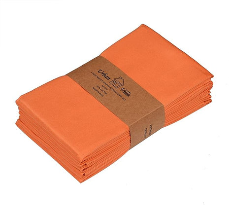 Urban Villa Kitchen Towels Premium Quality Solid Satin Weave Ultra Soft 100% Cotton Dish Towels (Size: 20X30 Inches) Coral Color Highly Absorbent Bar Towels & Tea Towels - (Set of 6)