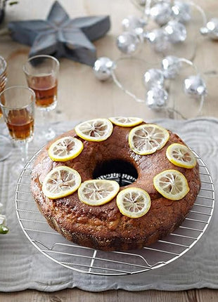 TeamFar Round Cooling Rack Set of 2, 10½ Inch Round Wire Baking Steaming Roasting Rack Set Stainless Steel, Healthy & Mirror Finish, Oven & Dishwasher Safe