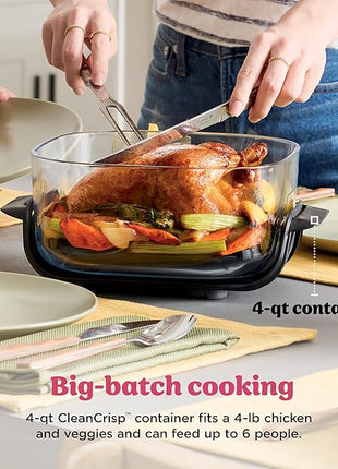 Ninja | Air Fryer | Crispi 4-in-1 Portable Cooking System | 4QT & 6 Cup Glass Containers, Crisper Plates & Storage Lids Included | Microwave, Freezer & Dishwasher Safe | Cherry Crush | FN101DR