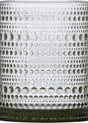 Fortessa Jupiter Beaded Hobnail Glass, 10 Ounce Double Old Fashioned (Set of 4), Smoke Gray