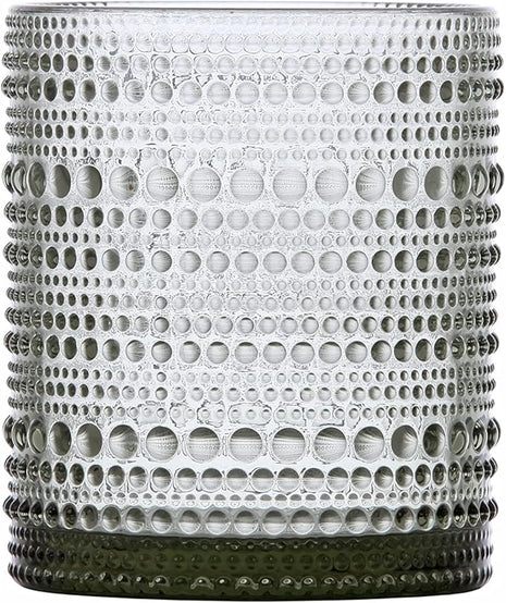 Fortessa Jupiter Beaded Hobnail Glass, 10 Ounce Double Old Fashioned (Set of 4), Smoke Gray
