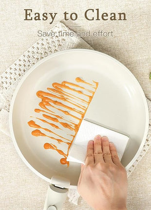 GiPP Ceramic Pots and Pans Set Non Stick, Nonstick Detachable Handle Cookware Sets, Healthy Non Toxic PFAS PFOA & PTFE Free, Dishwasher ＆Oven Safe, Induction Kitchen Pot and Pan, 15 Piece Cream