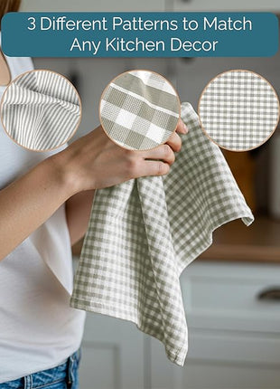 Casa Platino Hand Towels for Kitchen Set of 6 – 100% Cotton 18"x28" Kitchen Towels, Super Absorbent – Crafted for Farmhouse Charm, Drying Dishes, Or Entertaining Guests – Slate Grey