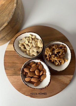 Vesta Homes Wooden Round Cutting Board/Chopping, Serving Board, Platter for Vegetables, Fruits, Cheese, Pizza and Charcuterie | Natural Acacia Wood | 11.5*11.5 Inches | Handcrafted in India