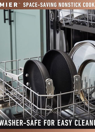 Calphalon Premier Space-Saving Nonstick Cookware Set, 8-Piece, Stackable, Hard-Anodized Aluminum