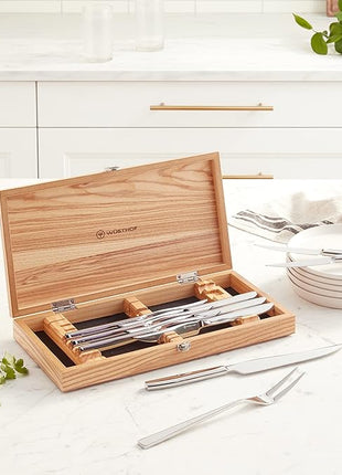 Wüsthof 10-Piece Stainless Steak and Carving Knife Set, Olivewood