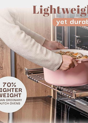 Gotham Steel 5 Qt Lightweight Ceramic Dutch Oven Pot with Lid, Nonstick Sourdough Dutch Oven for Bread Baking, 10 in 1 Stock Pot Ovens for Pasta, Spaghetti, Bread and More, Pots for Cooking