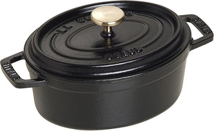 Staub La Cocotte Oval 40509-478 Pico Cocotte Oval Black 5.9 inches (15 cm) Small, Both Handed Casting, Enameled Pot, Induction Compatible, Japanese Authentic Product