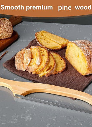 Sourdough bread knife, Bread slicer for homemade bread,15.7" Serrated, Bow Design, Easy Cutting, Suitable for More Foods
