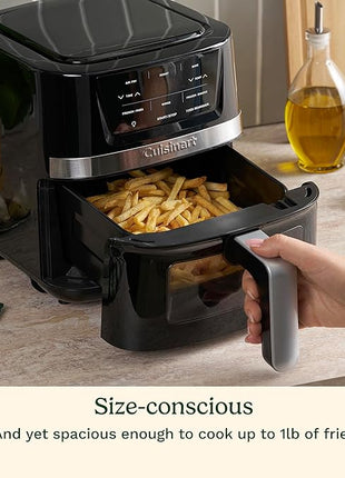Cuisinart Air Fryer, 2.6-Quart Compact Basket Fryer with 3 Cooking Functions to Air Fry, Roast, and Bake, 3 Airfryer Presets, Dishwasher-Safe Parts, AIR-80, Stainless Steel & Black