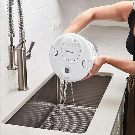 Cuisinart Large Salad Spinner- Wash, Spin & Dry Salad Greens, Fruits & Vegetables, 5qt, CTG-00-SASW White